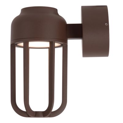 Lucide WELLS - Wall light Indoor/Outdoor - Ø 10 cm - LED - 1x8W 2700K - IP54 - Rust Brown